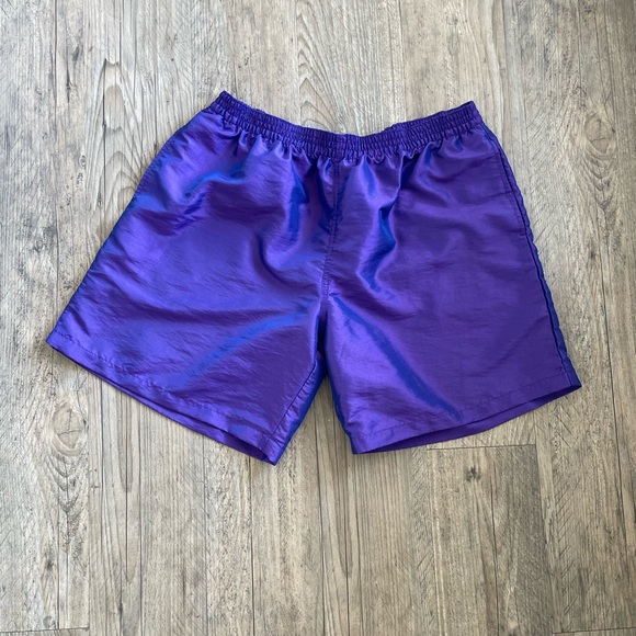 surf style Shorts Vintage 9s Purple Iridescent Holographic